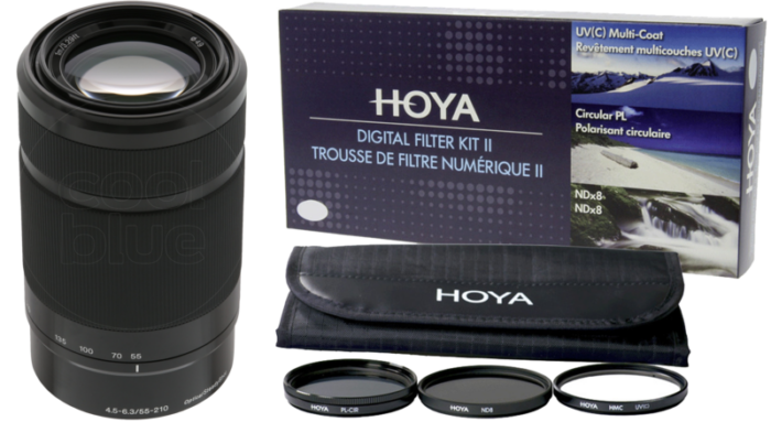 Sony E 55-210mm f/4.5-6.3 OSS Zwart + Hoya Digital Filter Kit 49mm