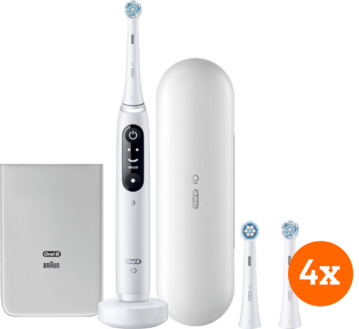 Oral-B iO 7w Wit + iO Ultimate Clean opzetborstels (4 stuks)