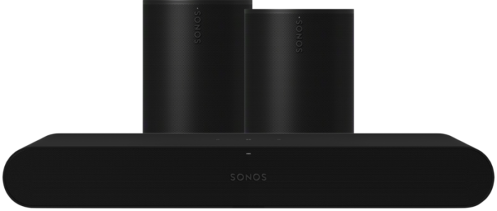 Sonos Ray Zwart + 2x Era 100 Zwart