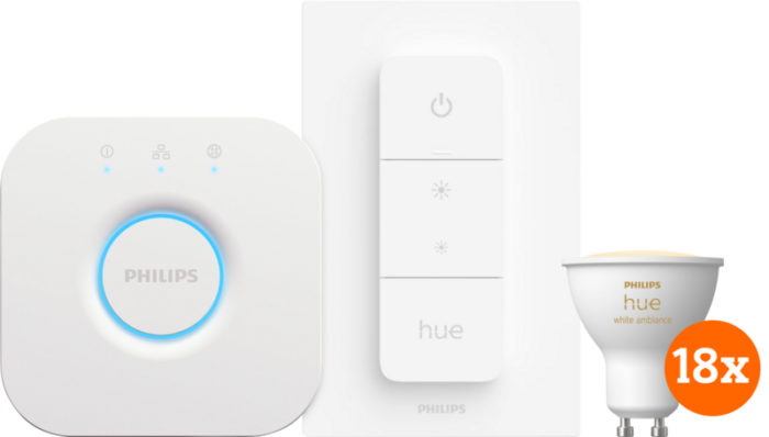 Philips Hue White Ambiance GU10 18-pack + dimmer