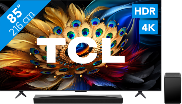 TCL QLED 85C61B (2024) + soundbar